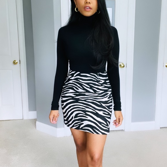 White House Black Market Dresses & Skirts - White House Black Market | Black White Zebra Animal Print High Waist Mini Skirt